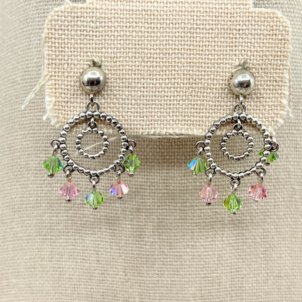 ElyseRyan Sterling Silver Crystal Drop Earrings 925 with Original Box and Cert